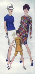7244 68 2 BREASTD 2 PC YOKE SLVS OR NOT DRESS, SHORTS PATTERN 12